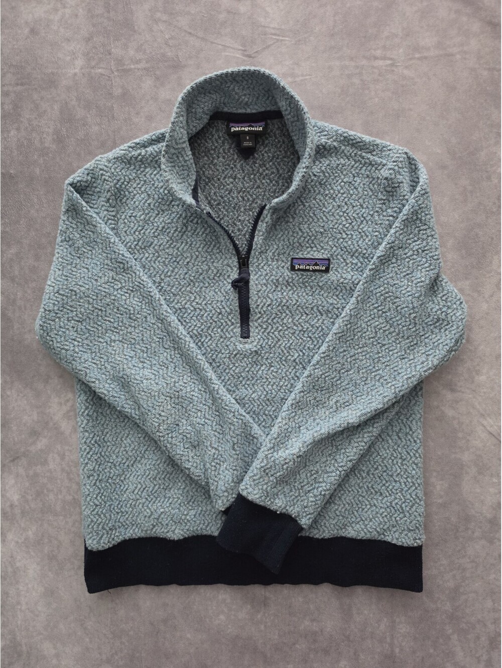SKU0228 Patagonia Women's Small  Better Sweater 1/4 Zip Fleece Heathered Blue